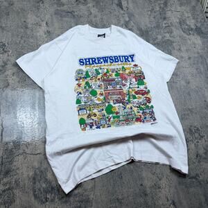 Vintage 1991 Shrewsbury Jumbo Print Front & Back Hit Size XL
